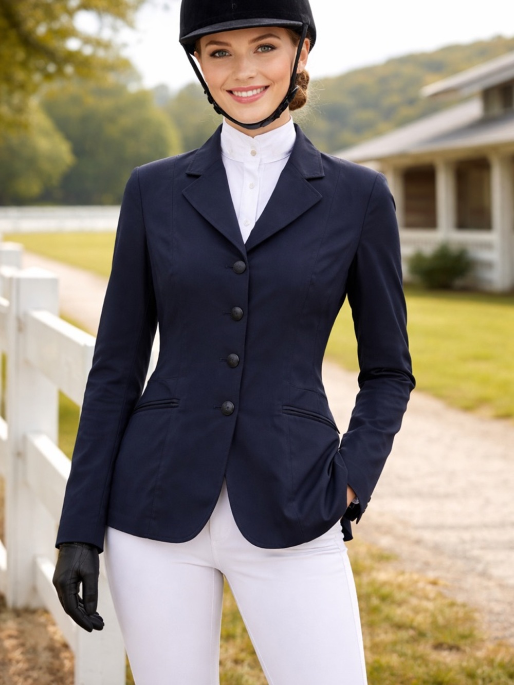 R.J. Classics Xtreme Equestrian Show Coat Navy Blue Size 16R